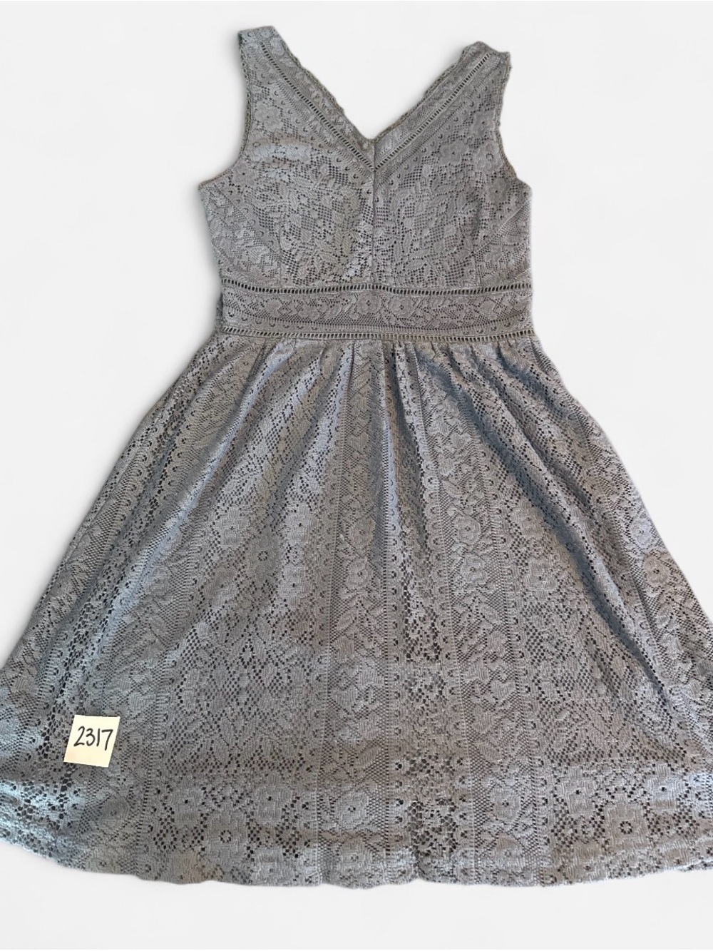 Altar'd State Gray Lace Midi Dress
